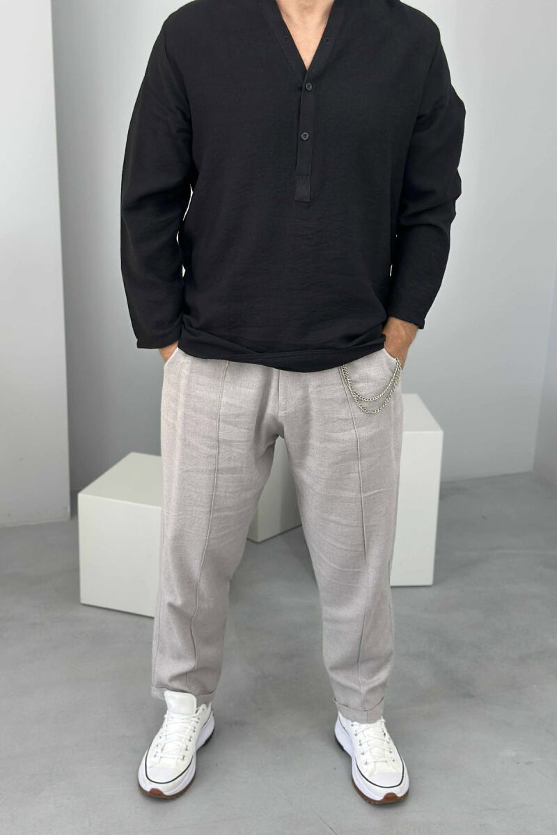 SIMPLE ONE COLOR MEN PANTS LIGHT GREY/GZ - 2