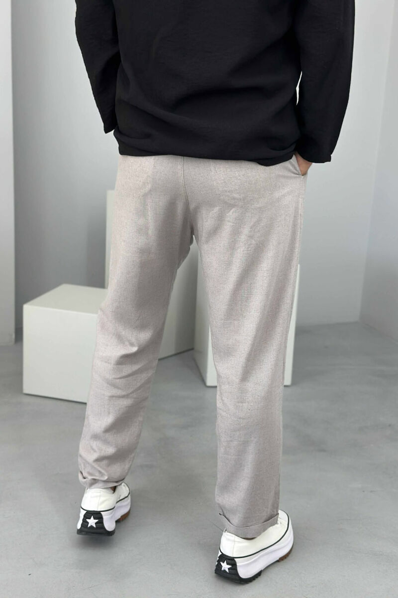 SIMPLE ONE COLOR MEN PANTS LIGHT GREY/GZ - 4