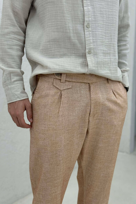 SIMPLE ONE COLOR MEN PANTS ORANGE/PORTOKALLI - 2