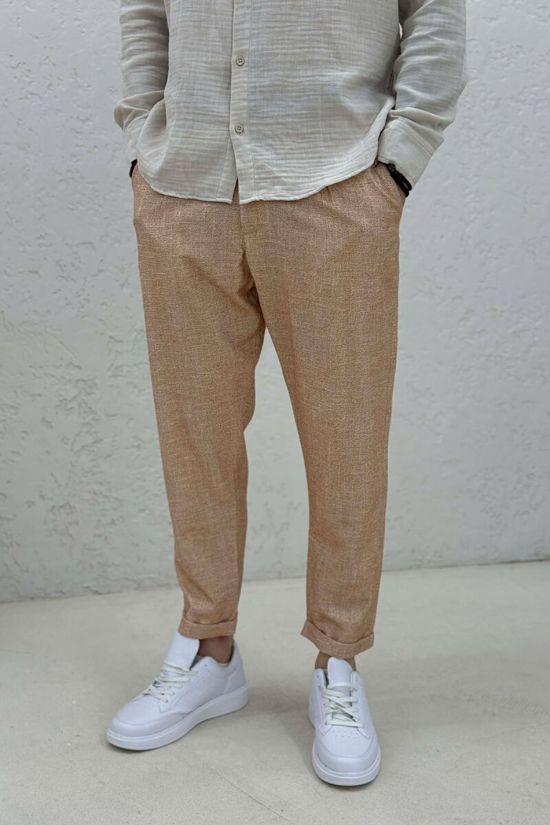 SIMPLE ONE COLOR MEN PANTS ORANGE/PORTOKALLI - 4