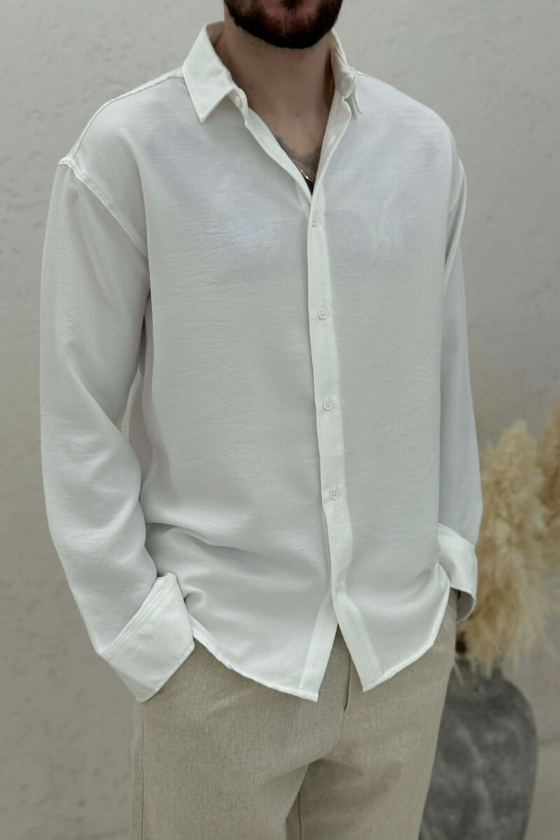 SIMPLE ONE COLOR MEN SHIRT WHITE-E BARDHE - 2