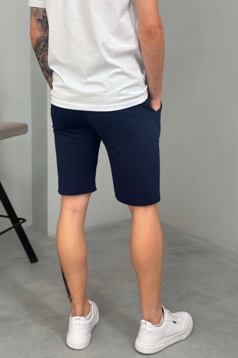 SIMPLE ONE COLOR MEN SHORT SWEATPANTS BLUE/BLU - 3