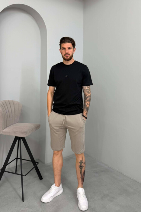 SIMPLE ONE COLOR MEN SHORT SWEATPANTS GREY/GRI 