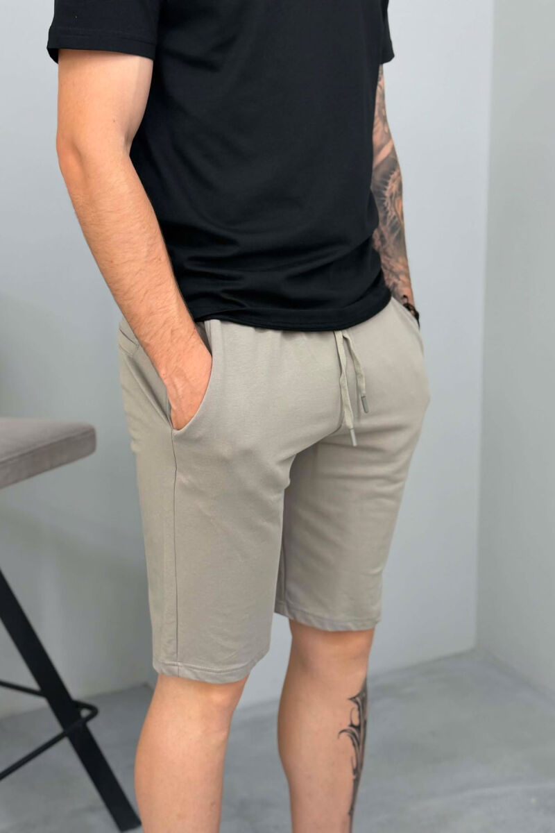 SIMPLE ONE COLOR MEN SHORT SWEATPANTS GREY/GRI - 2