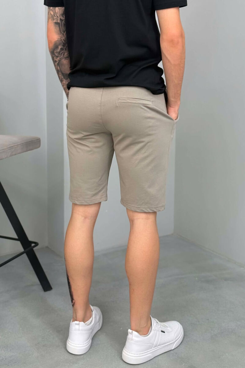 SIMPLE ONE COLOR MEN SHORT SWEATPANTS GREY/GRI - 3