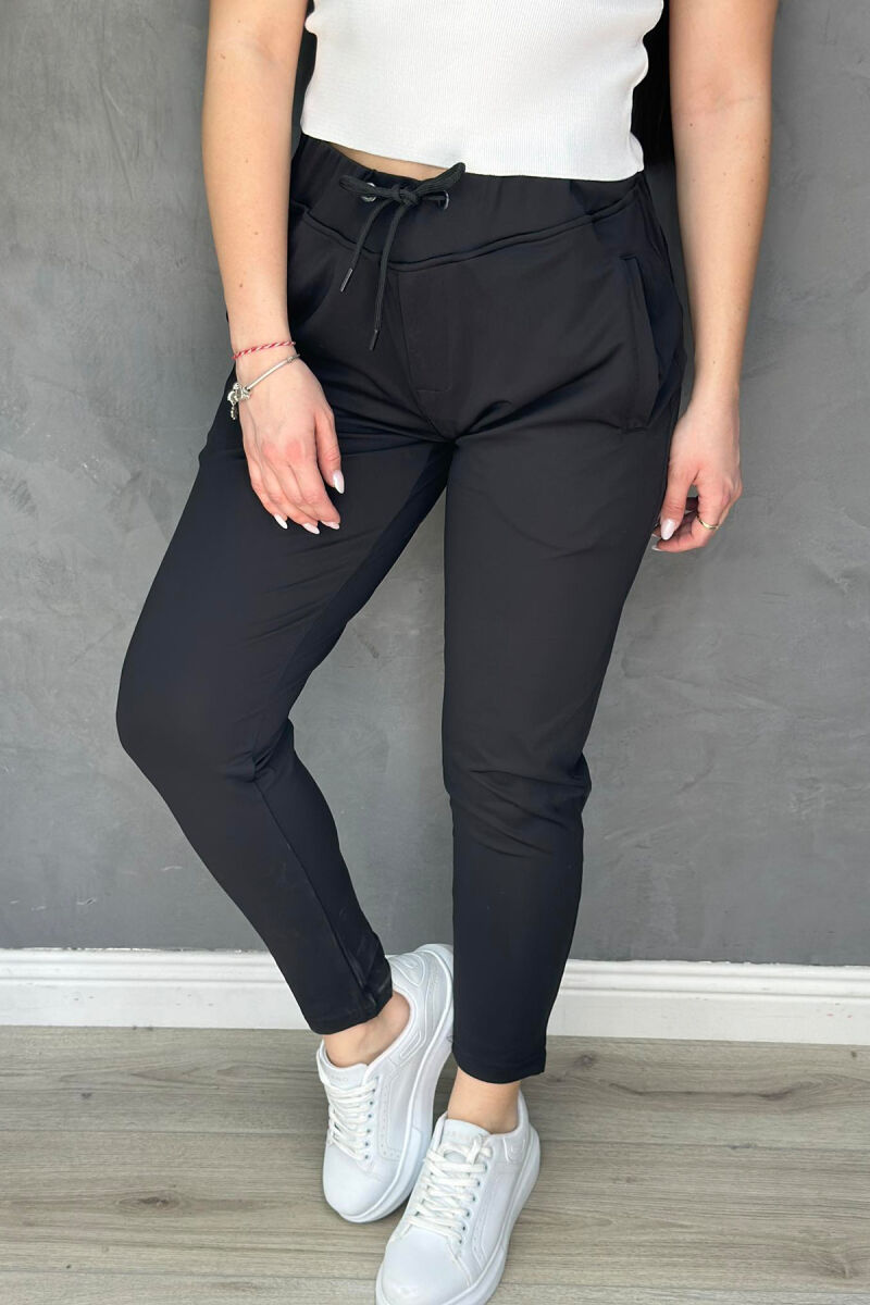 SIMPLE ONE COLOR MEN SWEATPANTS BLACK/ E ZEZE - 1