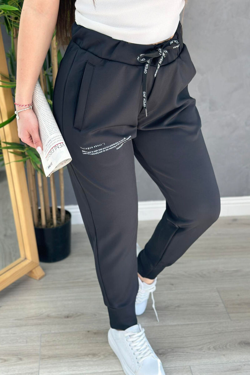 SIMPLE ONE COLOR MEN SWEATPANTS BLACK/ E ZEZE - 1