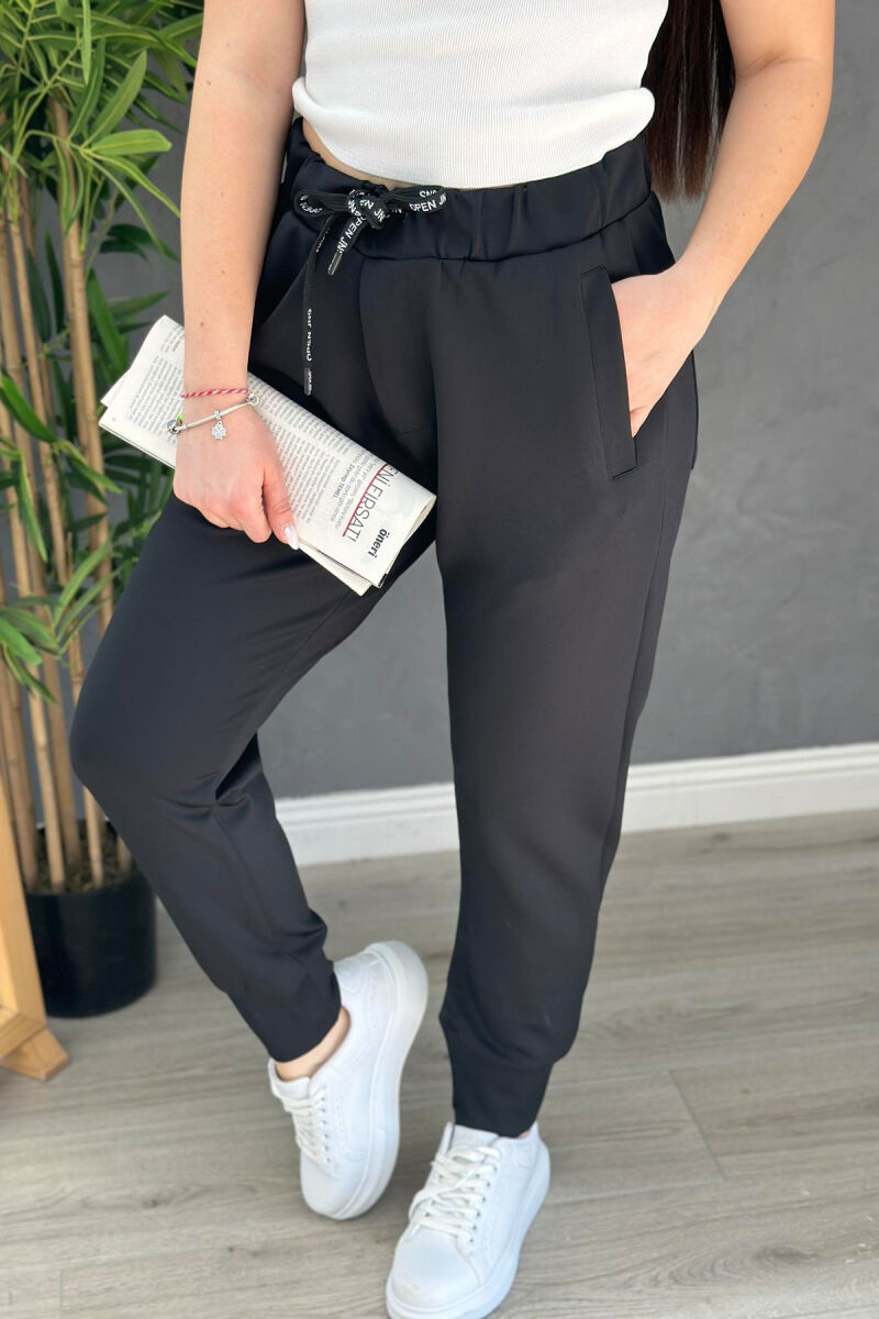 SIMPLE ONE COLOR MEN SWEATPANTS BLACK/ E ZEZE - 3