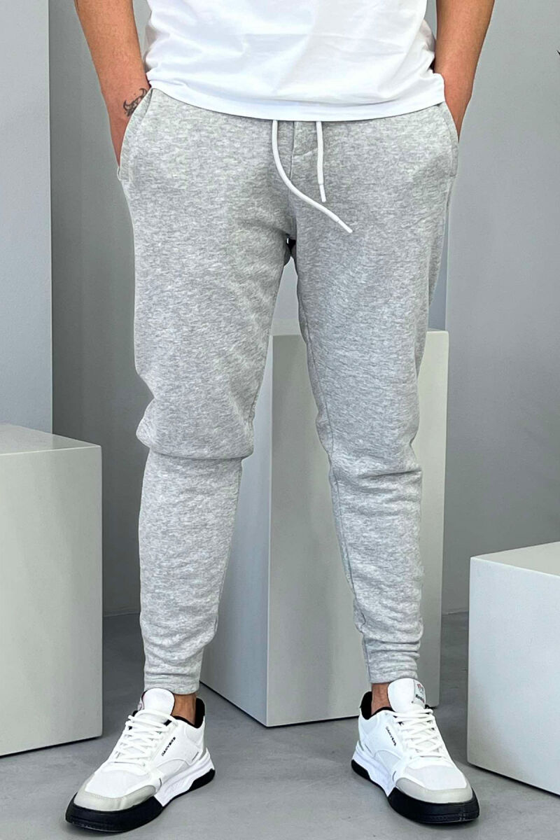 SIMPLE ONE COLOR MEN SWEATPANTS GREY/GRI - 3