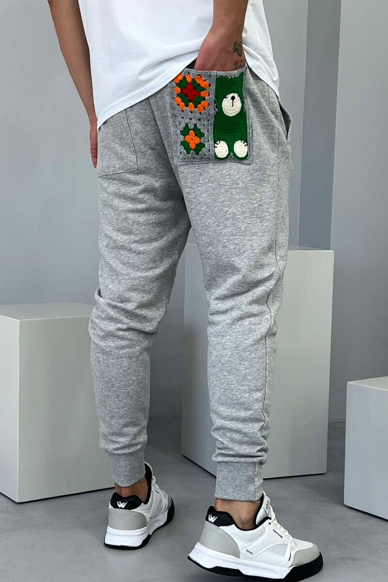 SIMPLE ONE COLOR MEN SWEATPANTS GREY/GRI - 4