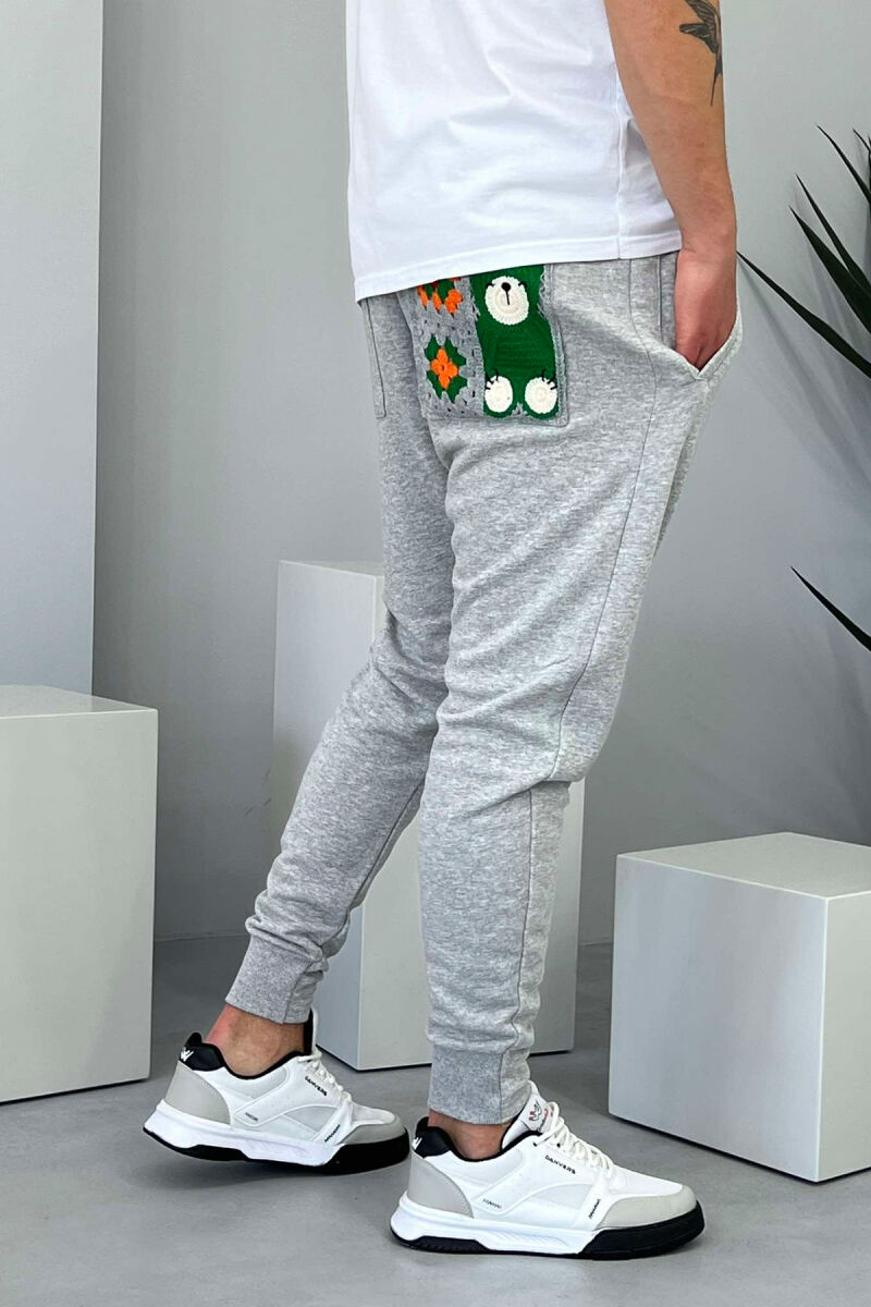 SIMPLE ONE COLOR MEN SWEATPANTS GREY/GRI - 5