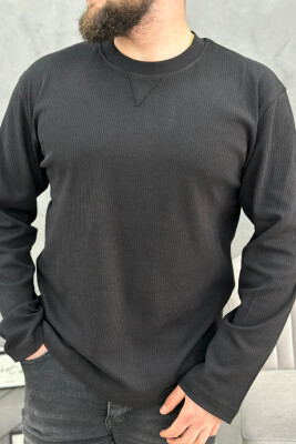 SIMPLE ONE COLOR MEN SWEATSHIRT BLACK/ E ZEZE 