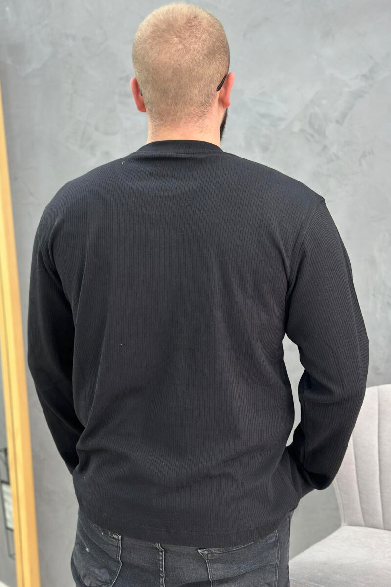 SIMPLE ONE COLOR MEN SWEATSHIRT BLACK/ E ZEZE - 2