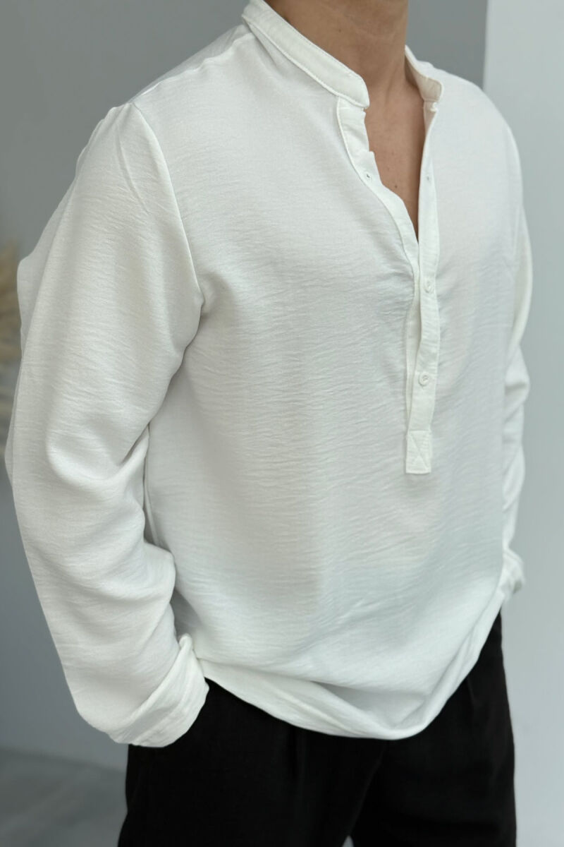 SIMPLE ONE COLOR MEN SHIRT WHITE-E BARDHE - 3
