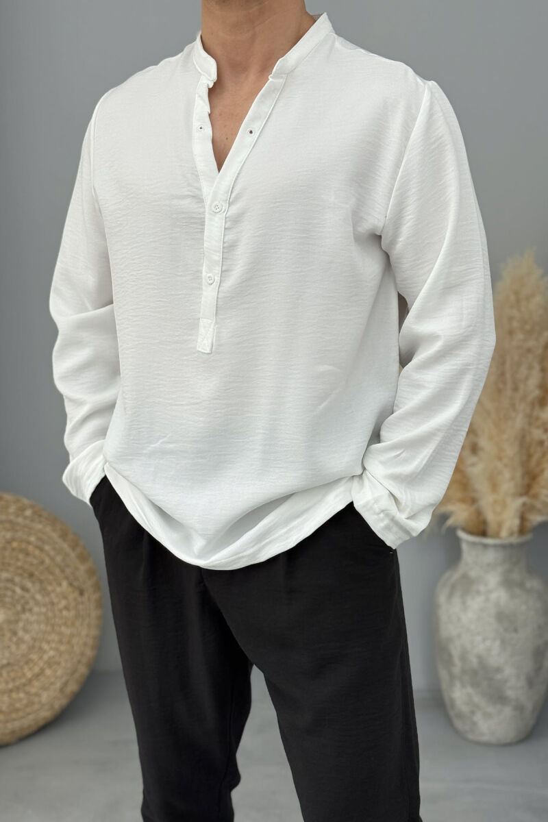 SIMPLE ONE COLOR MEN SHIRT WHITE-E BARDHE - 2