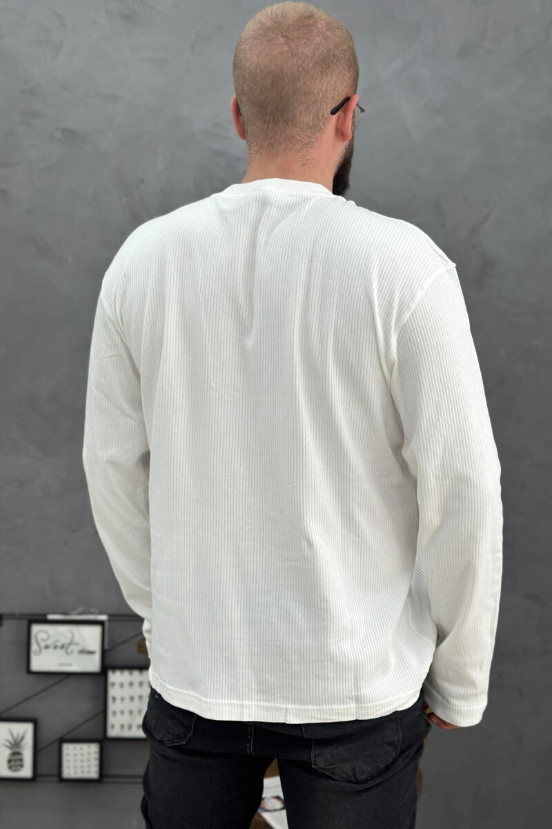 SIMPLE ONE COLOR MEN SWEATSHIRT WHITE-E BARDHE - 2