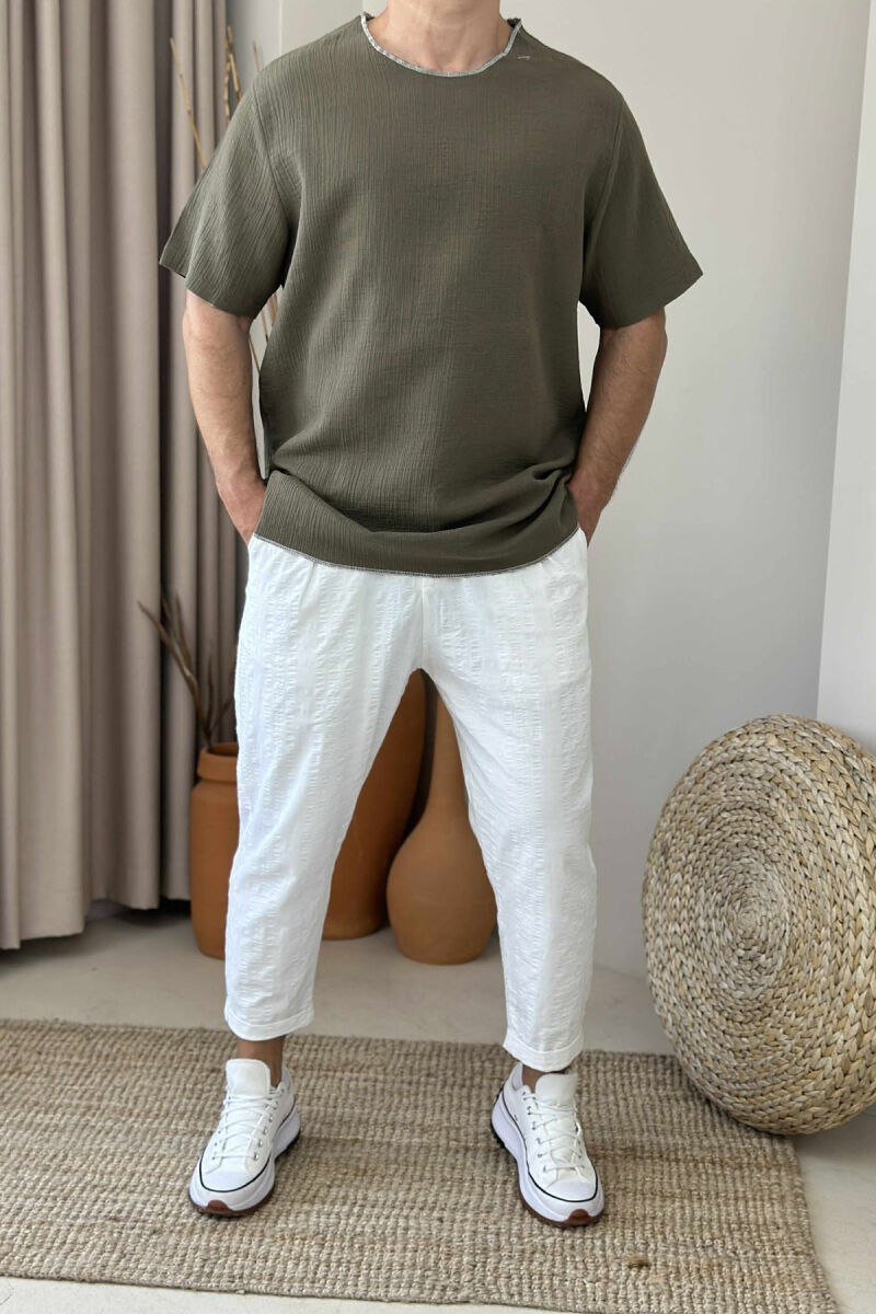 SIMPLE ONE COLOR MEN T-SHIRT GREEN/JESHILE - 1