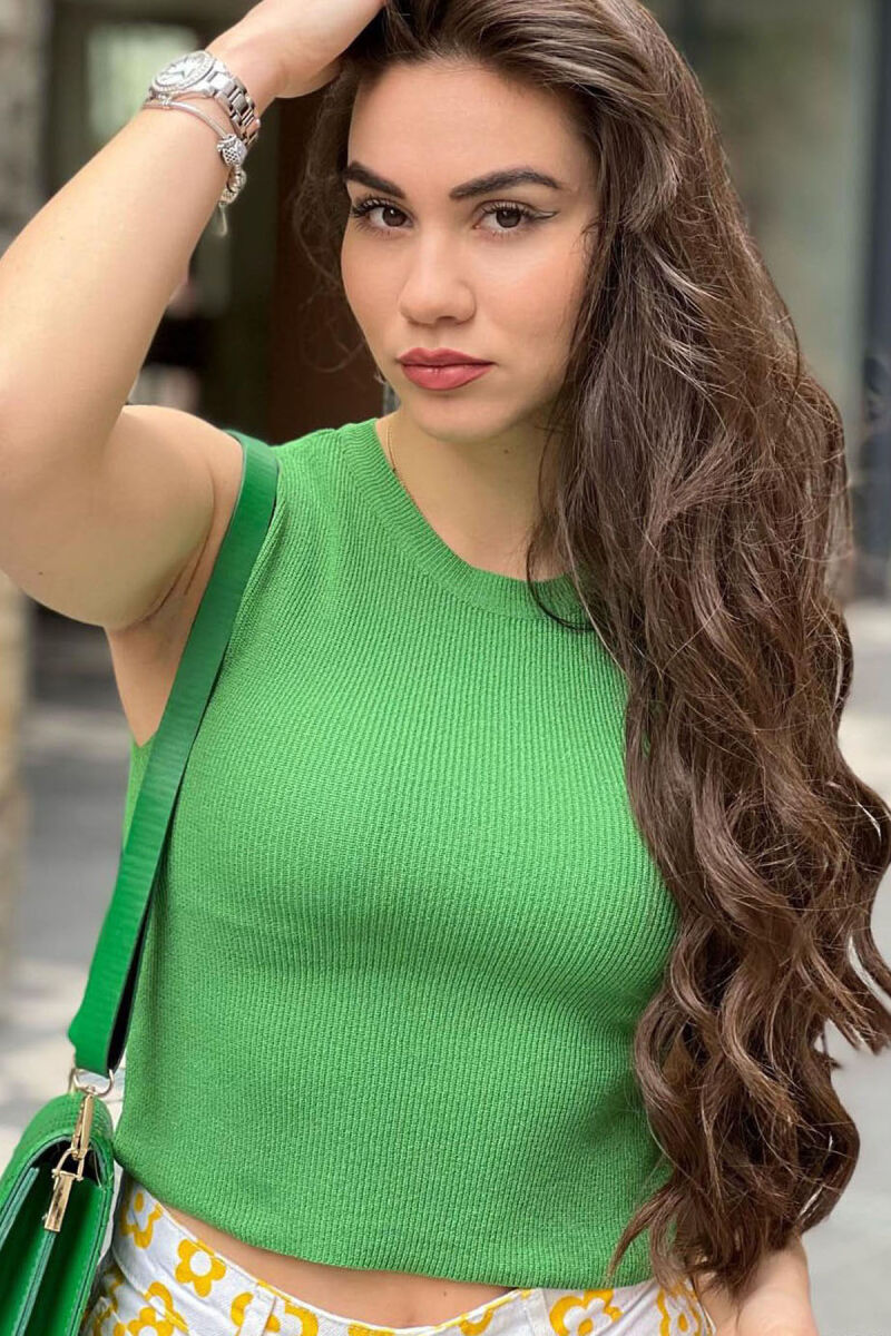 SIMPLE ONE COLOR TANK TOPS GREEN/JESHILE - 1
