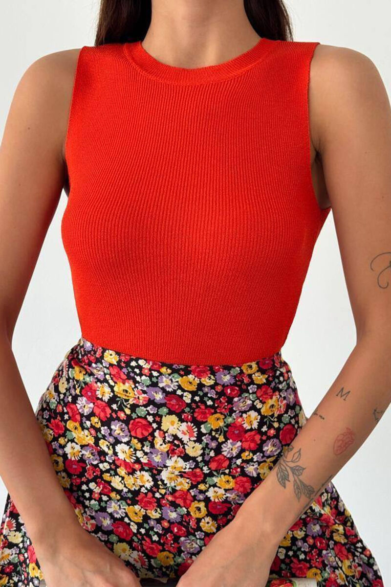 SIMPLE ONE COLOR TANK TOPS ORANGE/PORTOKALLI - 1