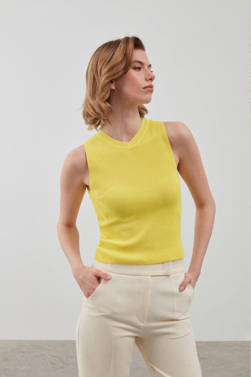 SIMPLE ONE COLOR TANK TOPS YELLOW/E VERDHE - 1