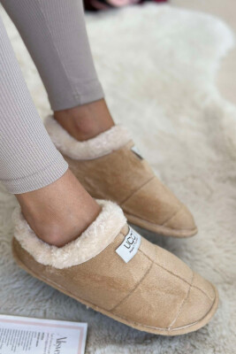 SIMPLE ONE COLOR WOMAN HOME SLIPPERS BEIGE/BEZHE 