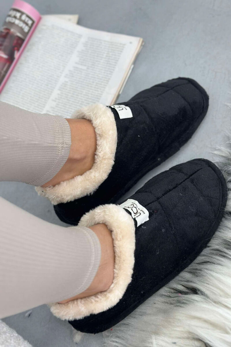 SIMPLE ONE COLOR WOMAN HOME SLIPPERS BLACK/ E ZEZE - 1