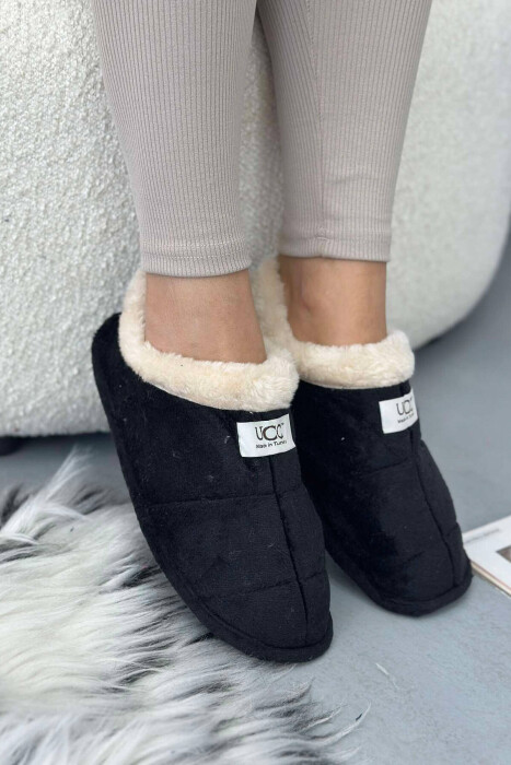 SIMPLE ONE COLOR WOMAN HOME SLIPPERS BLACK/ E ZEZE - 2