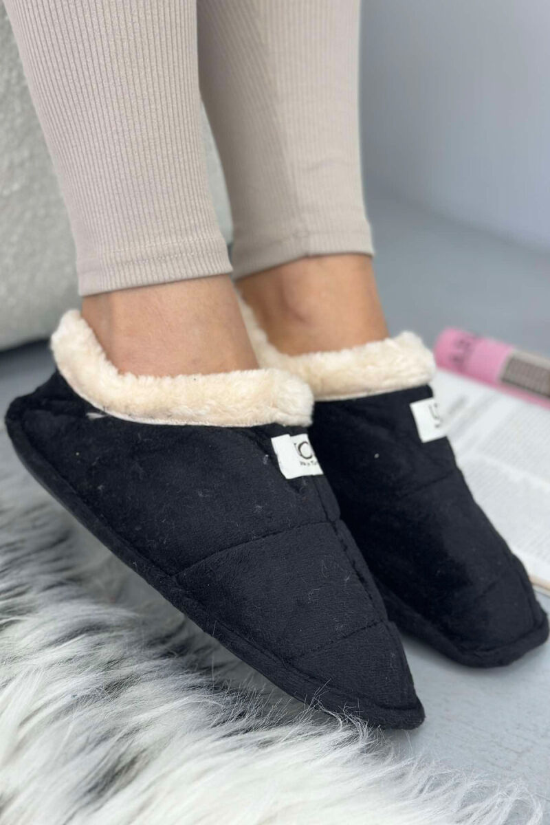 SIMPLE ONE COLOR WOMAN HOME SLIPPERS BLACK/ E ZEZE - 4