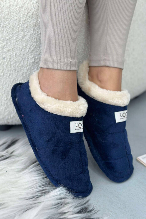 SIMPLE ONE COLOR WOMAN HOME SLIPPERS BLUE/BLU - 2