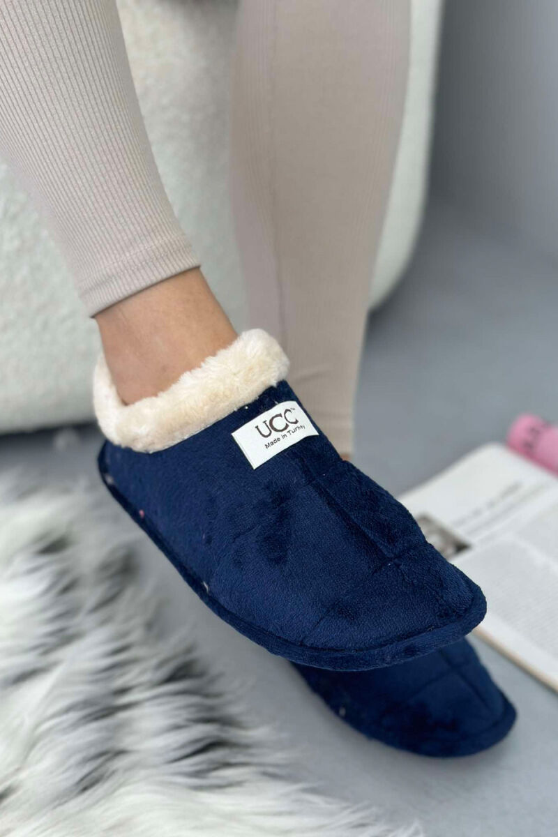 SIMPLE ONE COLOR WOMAN HOME SLIPPERS BLUE/BLU - 3