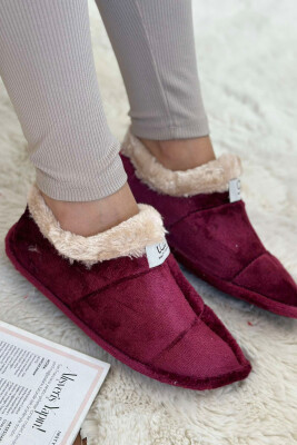 SIMPLE ONE COLOR WOMAN HOME SLIPPERS BURGUNDY/VISHNJE 