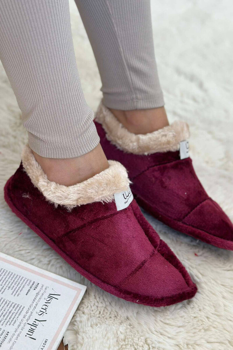 SIMPLE ONE COLOR WOMAN HOME SLIPPERS BURGUNDY/VISHNJE - 1