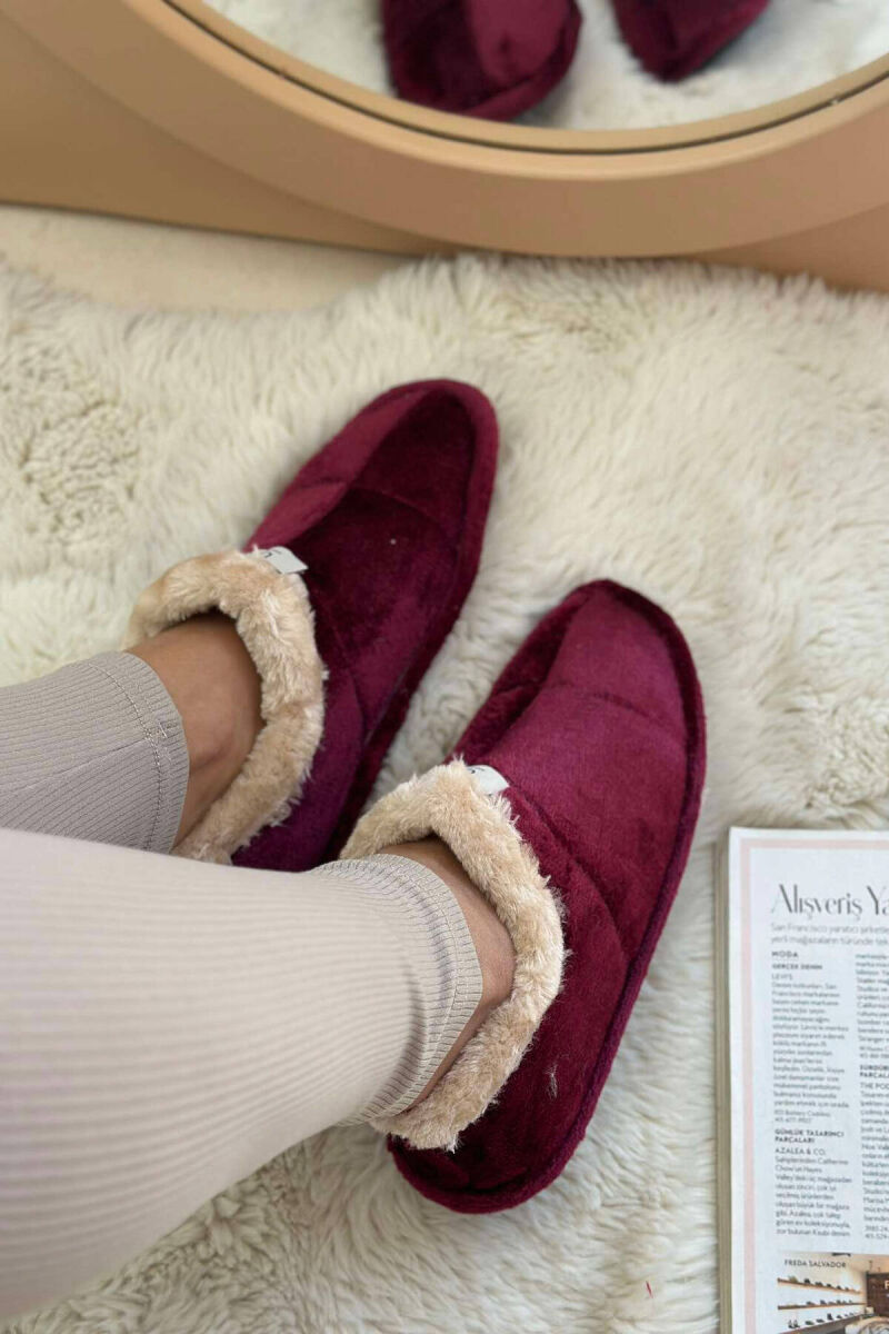 SIMPLE ONE COLOR WOMAN HOME SLIPPERS BURGUNDY/VISHNJE - 3