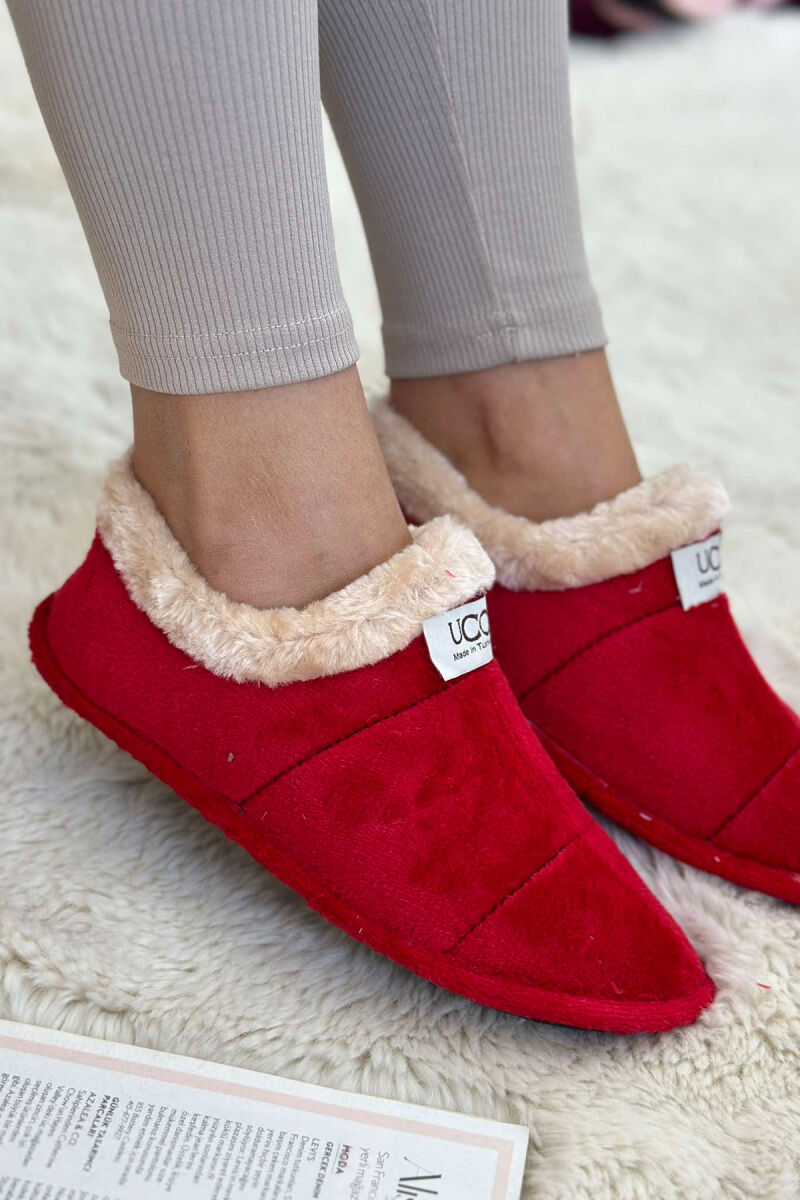 SIMPLE ONE COLOR WOMAN HOME SLIPPERS RED/E KUQE - 2