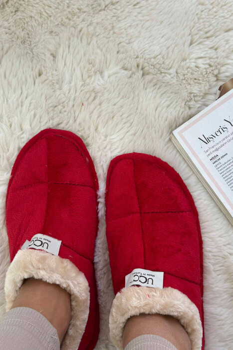 SIMPLE ONE COLOR WOMAN HOME SLIPPERS RED/E KUQE - 6