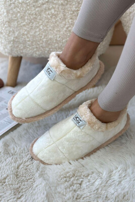 SIMPLE ONE COLOR WOMAN HOME SLIPPERS WHITE-E BARDHE 