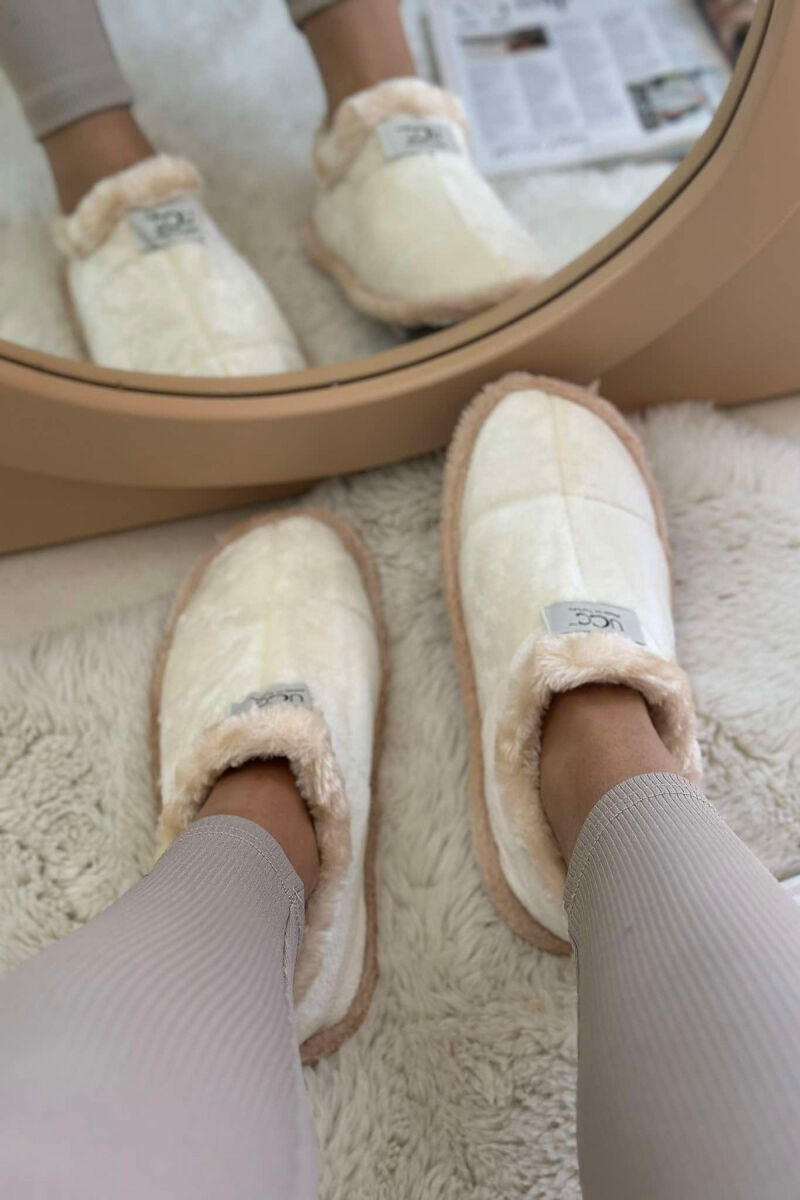 SIMPLE ONE COLOR WOMAN HOME SLIPPERS WHITE-E BARDHE - 5