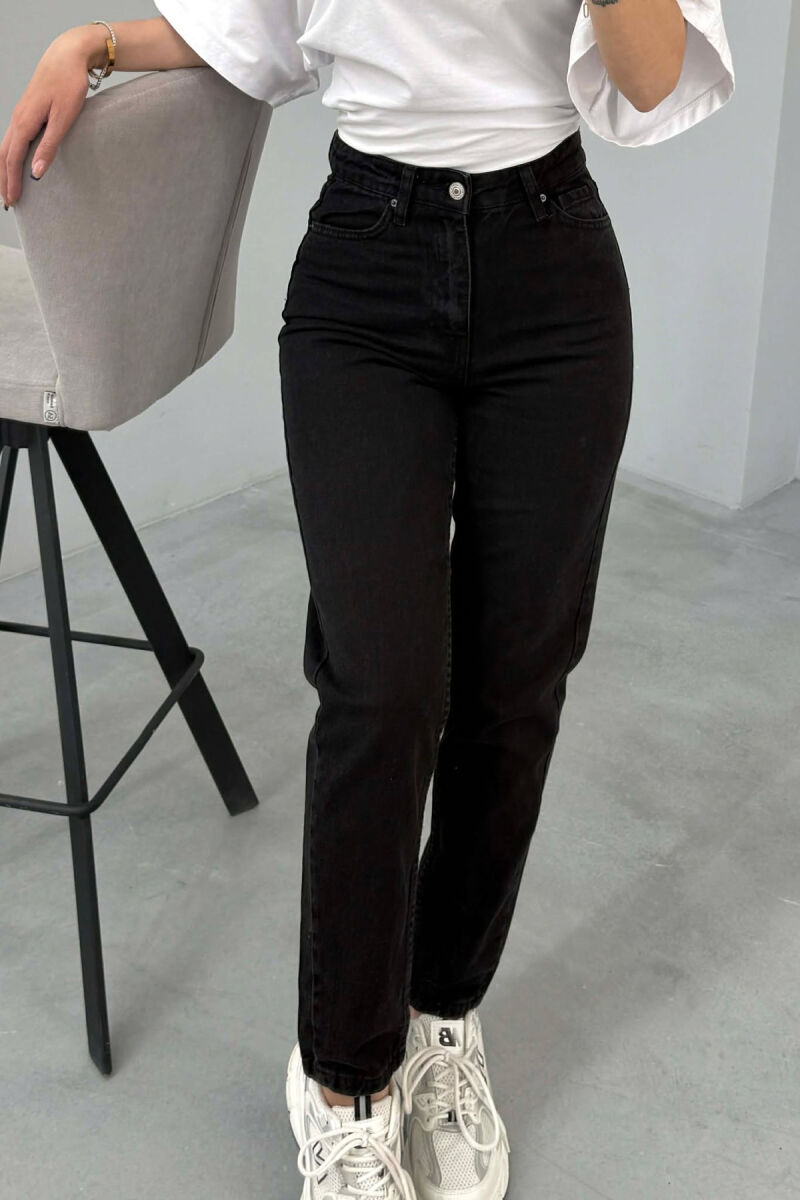 SIMPLE ONE COLOR WOMAN JEANS BLACK/ E ZEZE - 3