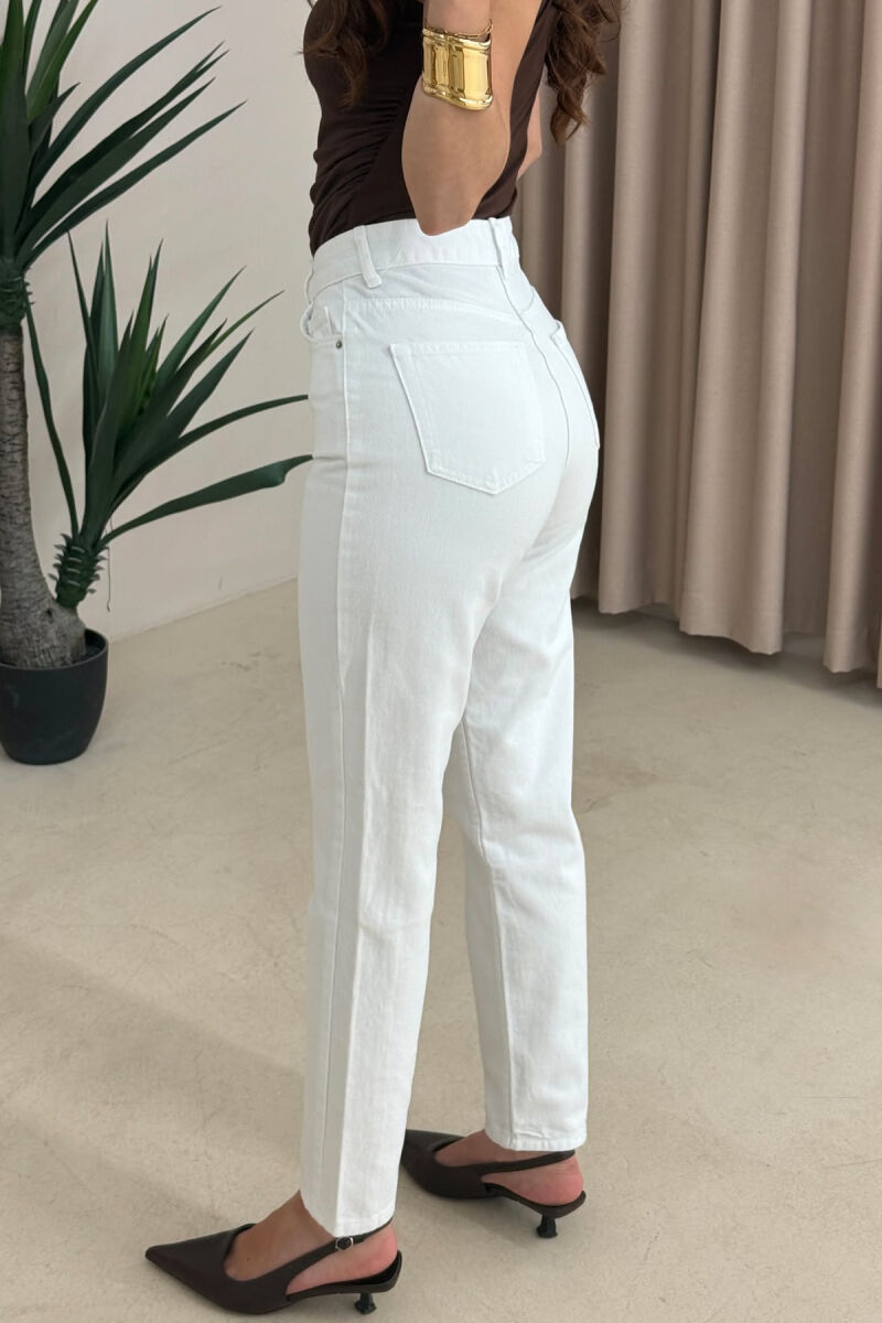 SIMPLE ONE COLOR WOMAN JEANS WHITE-E BARDHE - 3