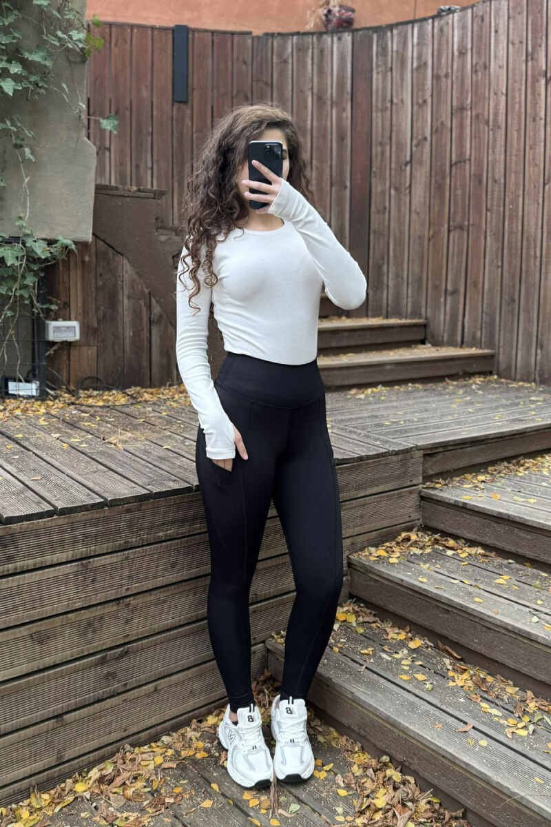 SIMPLE ONE COLOR WOMAN LEGGINGS BLACK/ E ZEZE - 1