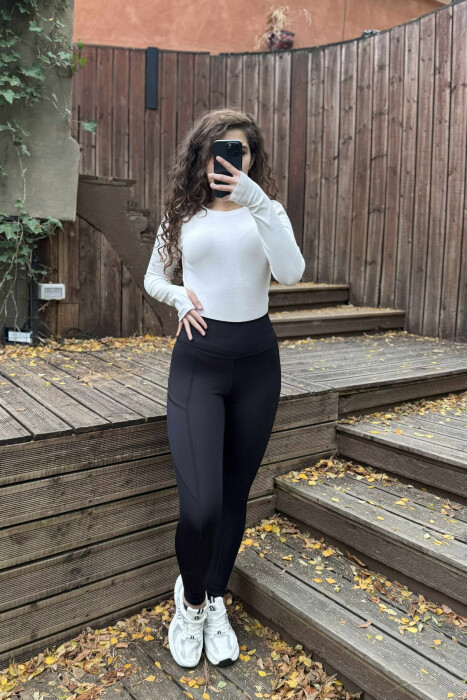 SIMPLE ONE COLOR WOMAN LEGGINGS BLACK/ E ZEZE - 2