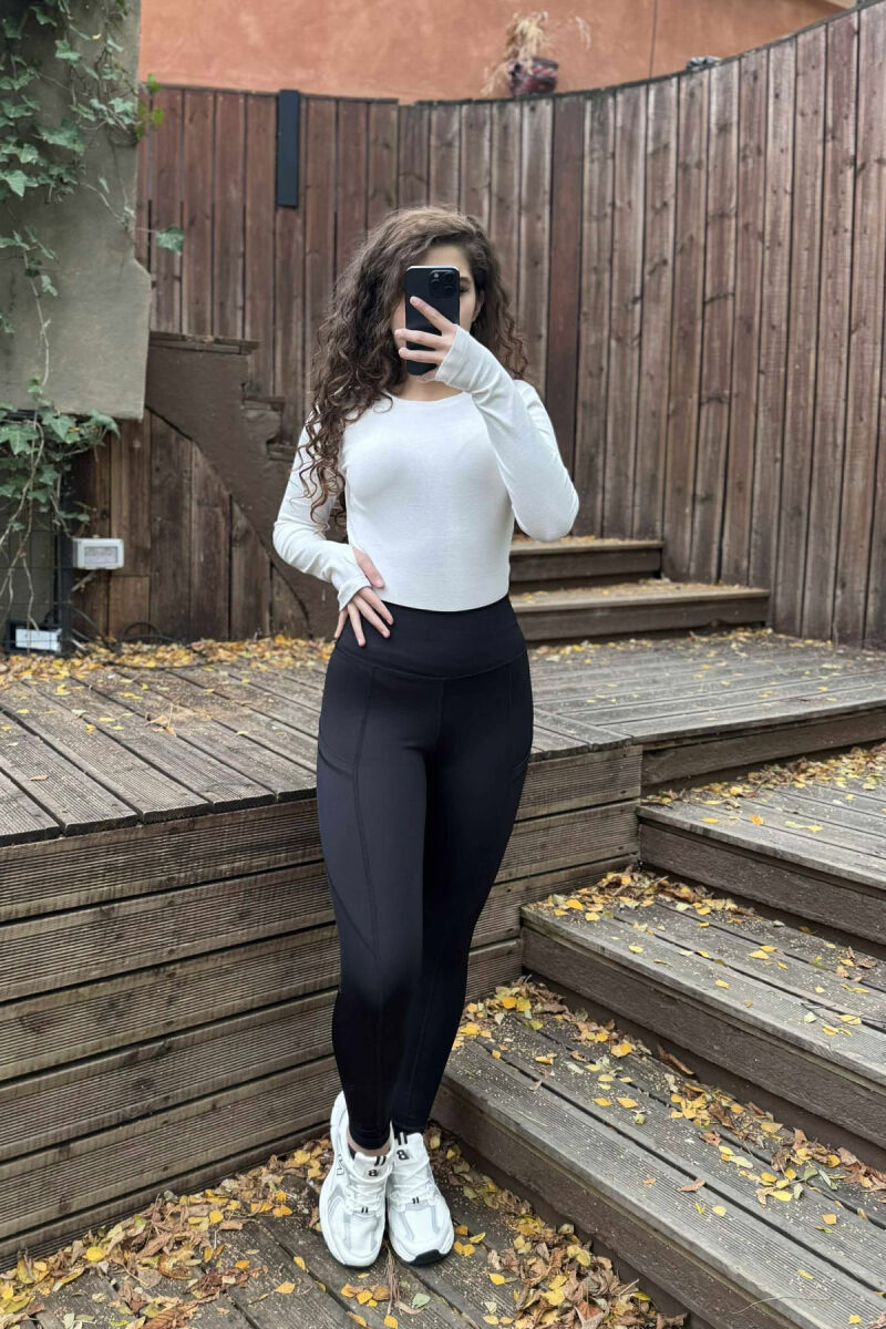 SIMPLE ONE COLOR WOMAN LEGGINGS BLACK/ E ZEZE - 2