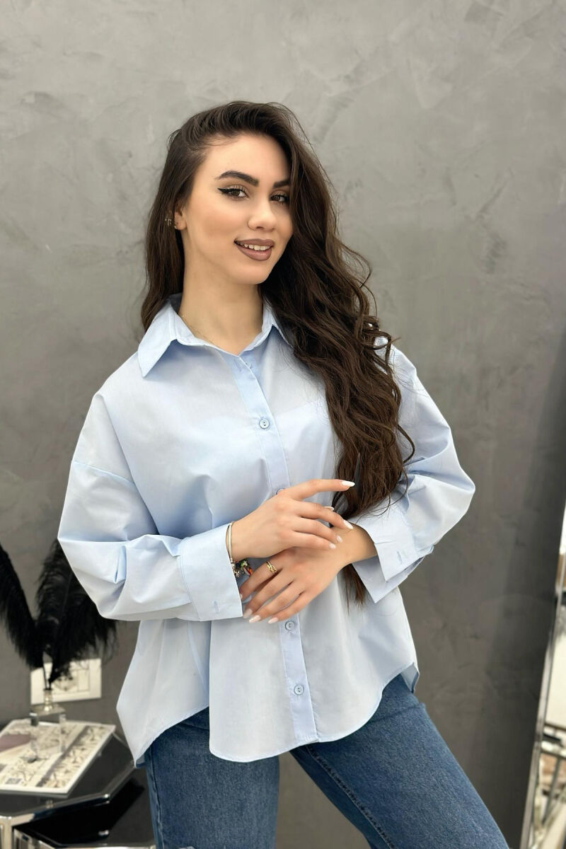 SIMPLE ONE COLOR WOMAN SHIRTS LIGHTBLUE/BZ - 4