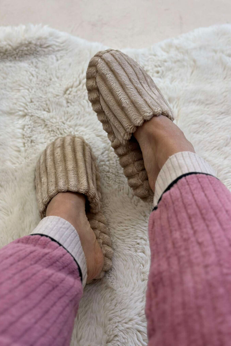 SIMPLE ONE COLOR WOMAN SLIPPERS BEIGE/BEZHE - 2