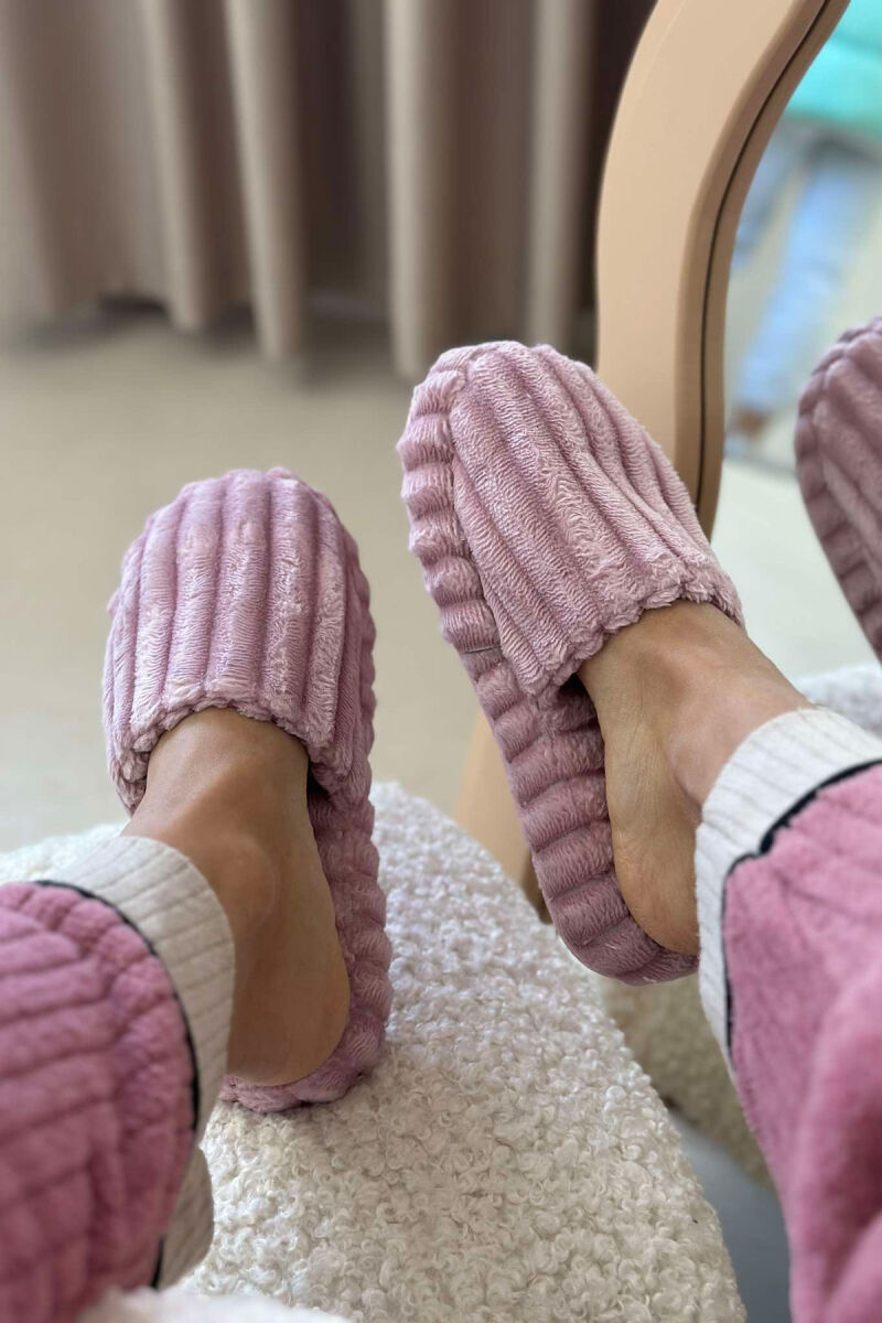 SIMPLE ONE COLOR WOMAN SLIPPERS POWDER/PUDER - 5