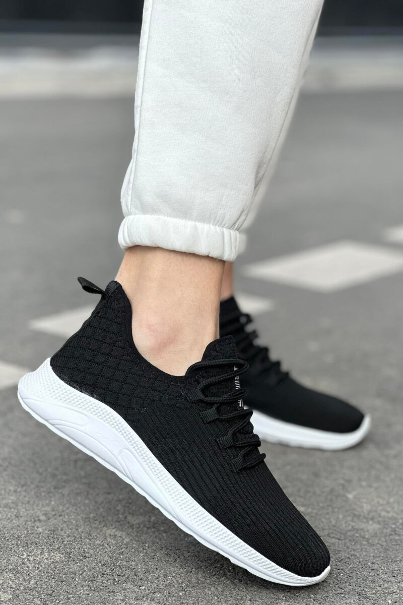 SIMPLE ONE COLOR WOMAN SNEAKERS BLACK-WHITE/ZB - 1