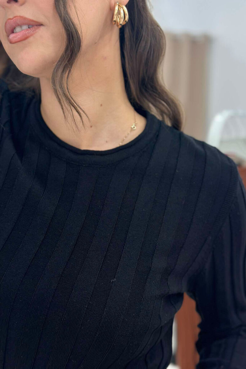 SIMPLE ONE COLOR WOMAN SWEATER BLACK/ E ZEZE - 3