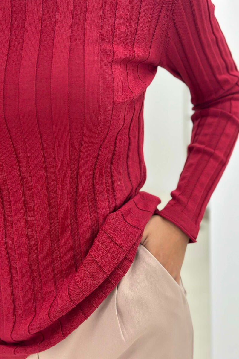 SIMPLE ONE COLOR WOMAN SWEATER RED/E KUQE - 3