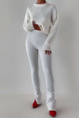 SIMPLE ONE COLOR WOMAN SWEATER WHITE-E BARDHE 