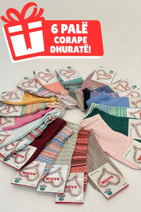 SIMPLE ONE COLOR WOMAN T-SHIRT + 6 PAIR SOCKS BLUE/BLU - 2